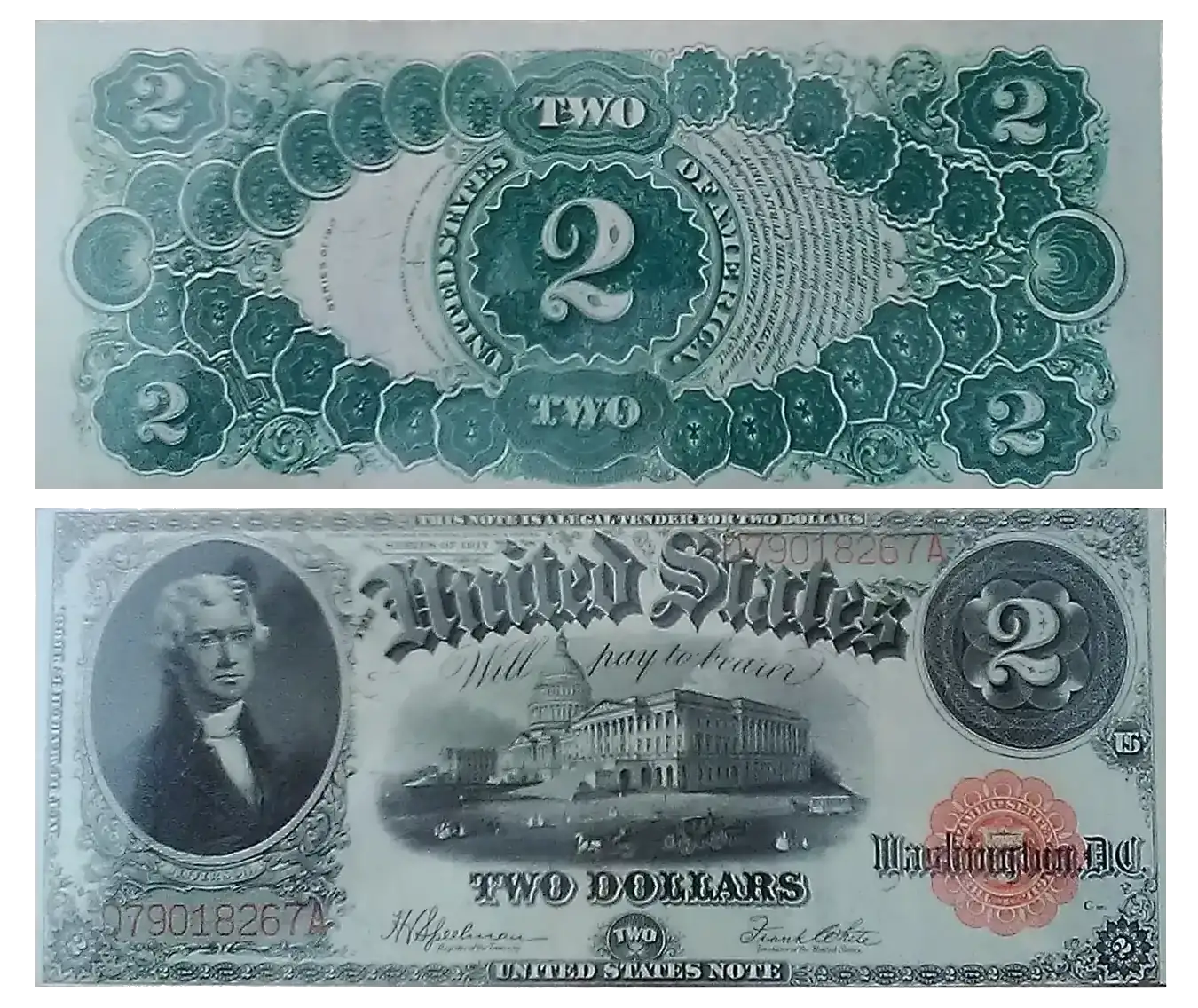 1917 $2 Bill Large Size